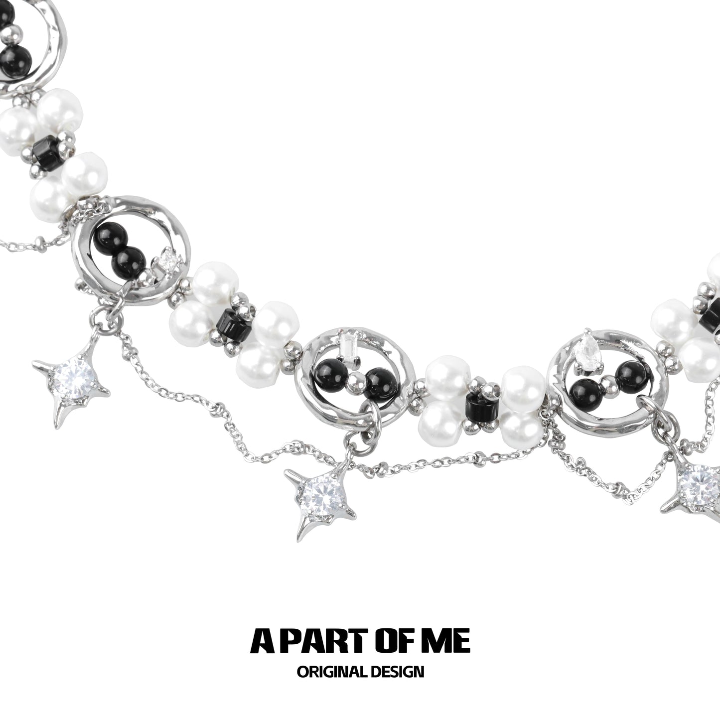 Black & White Pearl Tassel Necklace