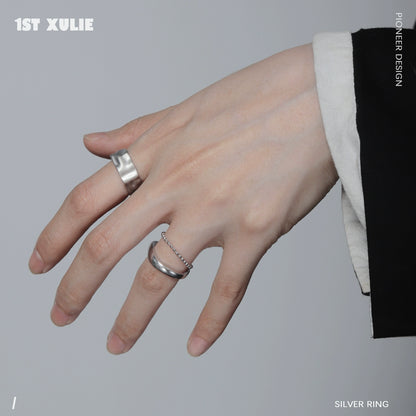 Futuristic Space Twist Silver Ring
