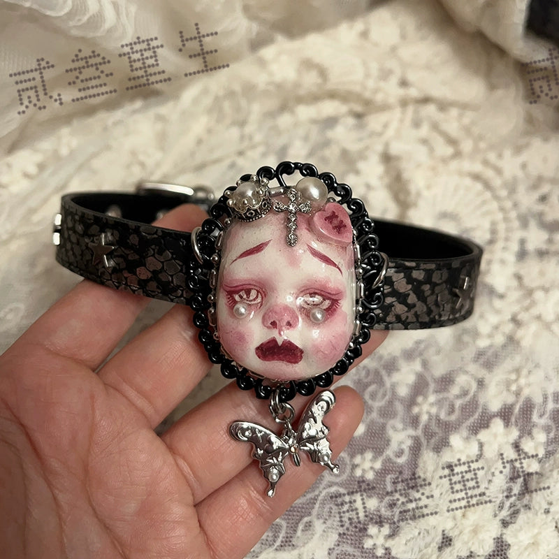 Choker-Two Three Children's Original Handmade Design Gothic Neck Chain Gift Diablo Baby Necklace Ya Choker