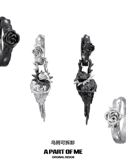 Gothic Raven Tomb Earrings