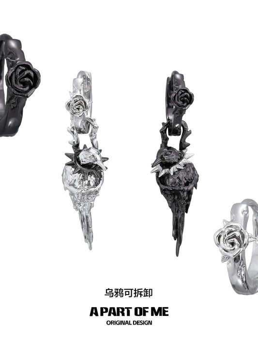 Gothic Raven Tomb Earrings