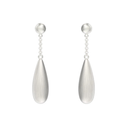 Brushed Teardrop Cocoon Earringsv