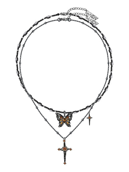 Starlight Brown Butterfly Necklace