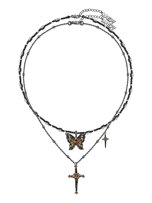 Starlight Brown Butterfly Necklace
