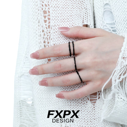Black Tinfoil Texture Ring