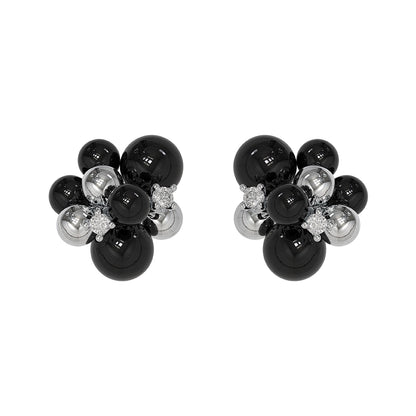 Explosive Black Agate Earrings