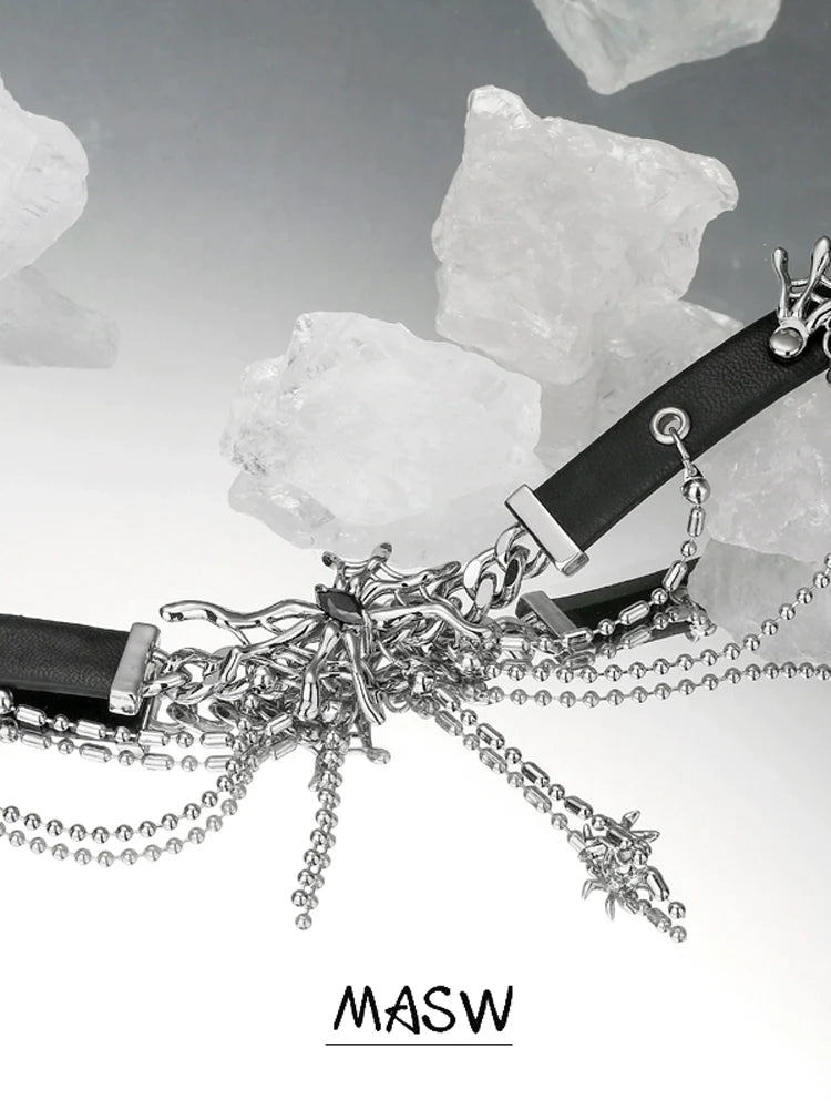 Hip Hop Spider Leather Choker