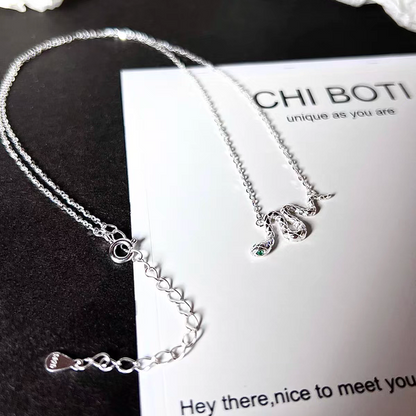 "Silver Snake" Collarbone Necklace