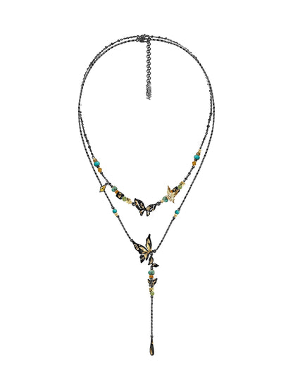 Butterfly Dance Beaded Necklace