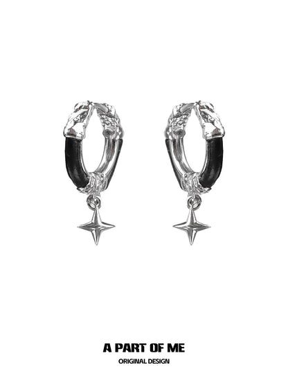 Midnight Star Leather Earrings