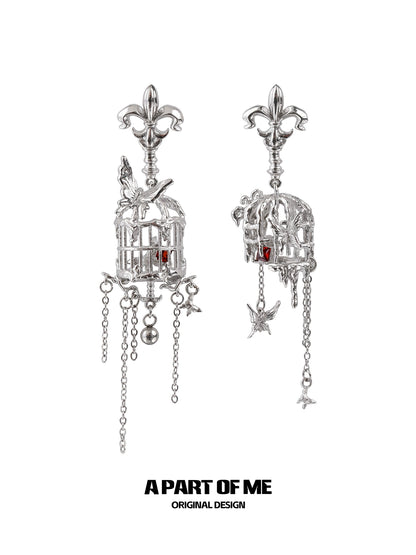 Butterfly Birdcage Tassel Earrings