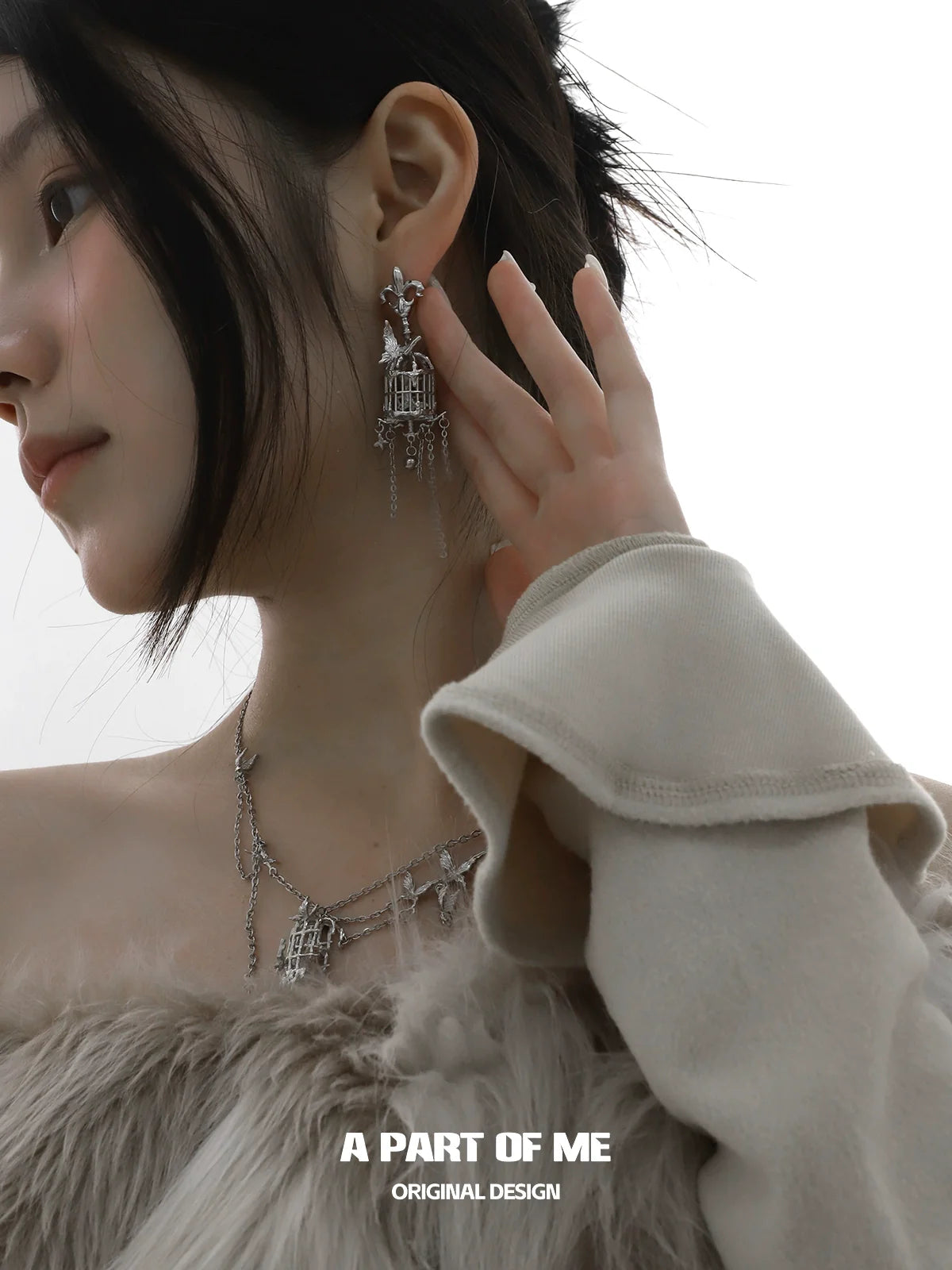 Butterfly Birdcage Tassel Earrings