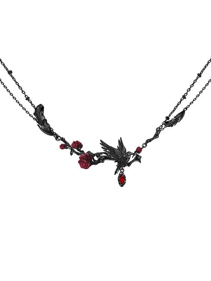 Rose Raven Clavicle Necklace