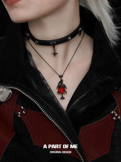 Crow Candlestick Pendant Necklace