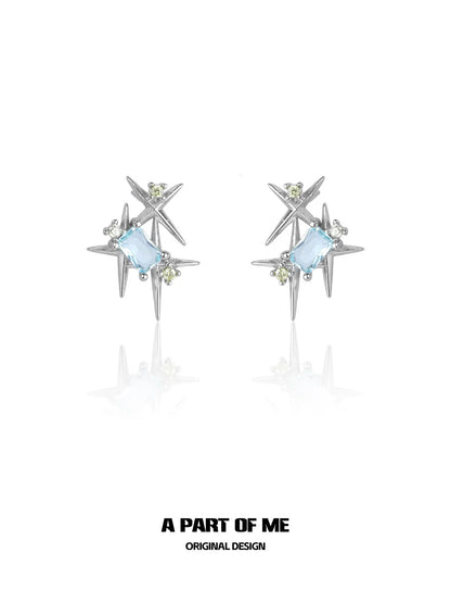 Vibrant Rainbow Star Stud Earrings