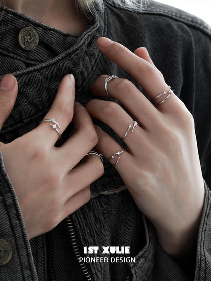 Geometric Dreamer Silver Ring