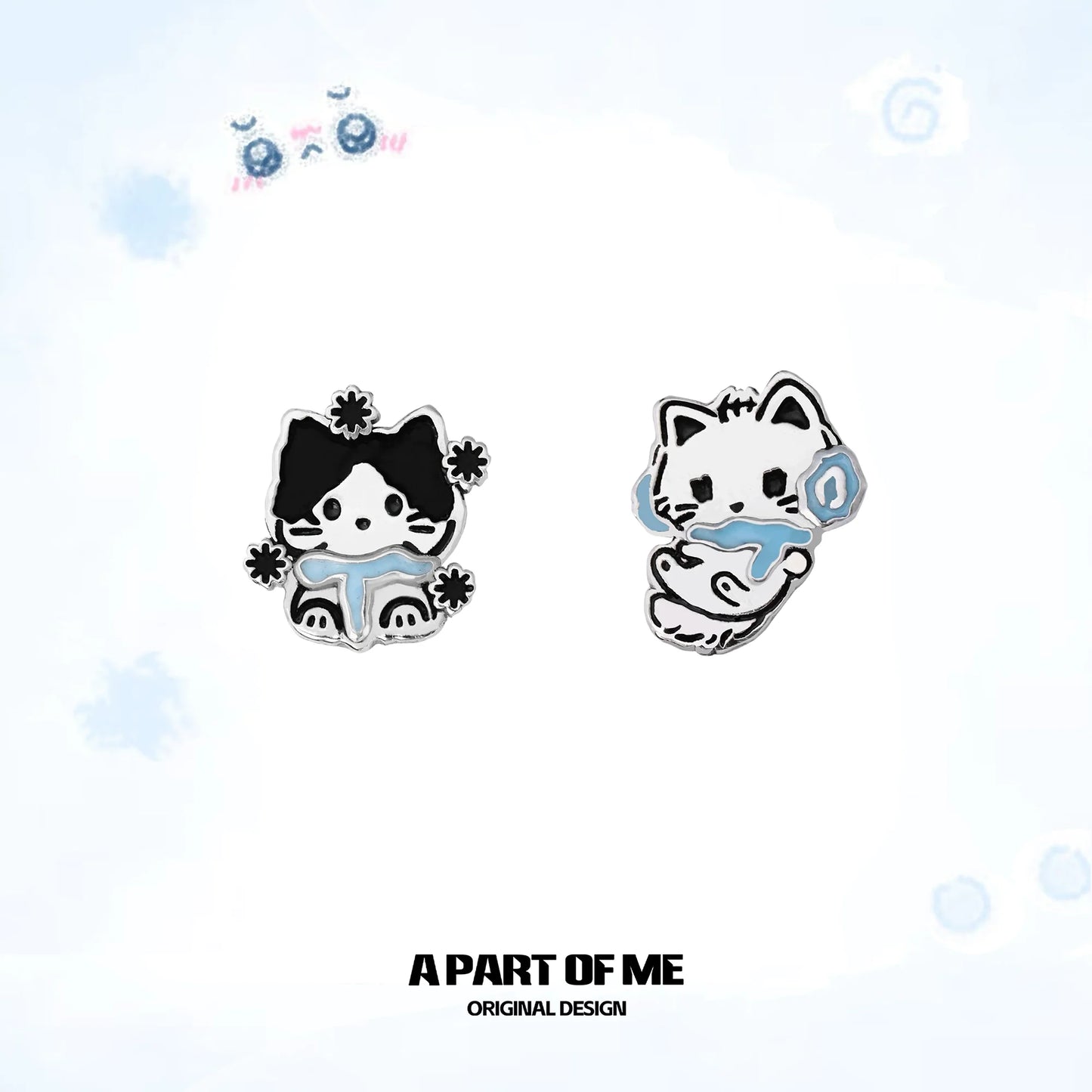 Y2K Soft Cat Stud Earrings