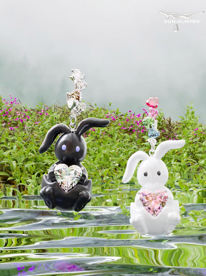 Cute Enamel Rabbit Zircon Earrings