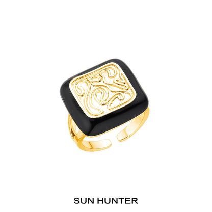 Retro Gold Silver Coin Ring
