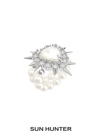 Y2K Pearl Rivet Ring