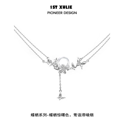 Butterfly Haven Silver Necklace
