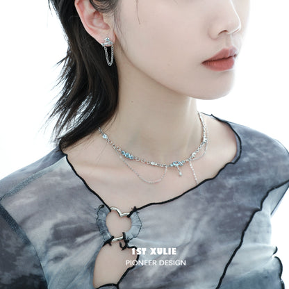 Sea Breeze Zircon Clavicle Necklace