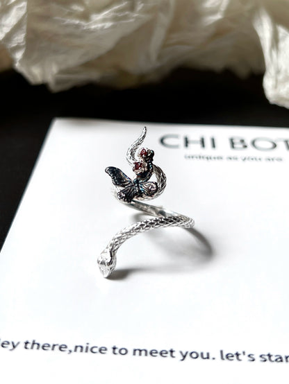 "Illusion Snake" Zircon Ring