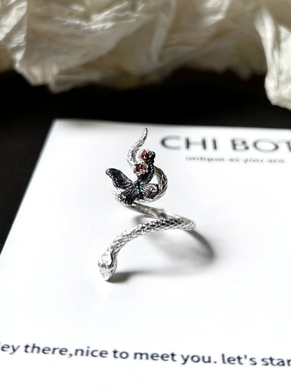 "Illusion Snake" Zircon Ring
