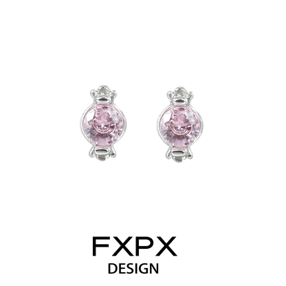 Pink Candy Cat Paw Earrings