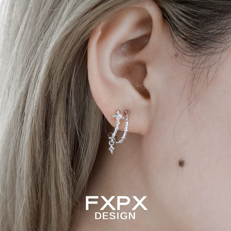 Geometry Frozen Silver Earrings