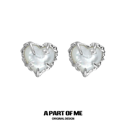 White Butterfly Love Stud Earrings