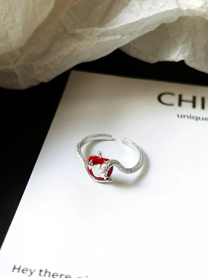 "Forbidden Fruit" Snake Ring