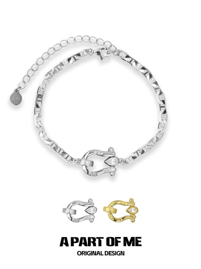 Silver Horseshoe Buckle Bracelet