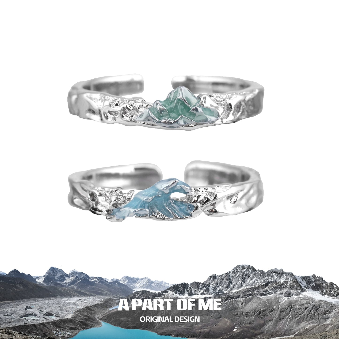 Mountains & Seas Couple Rings