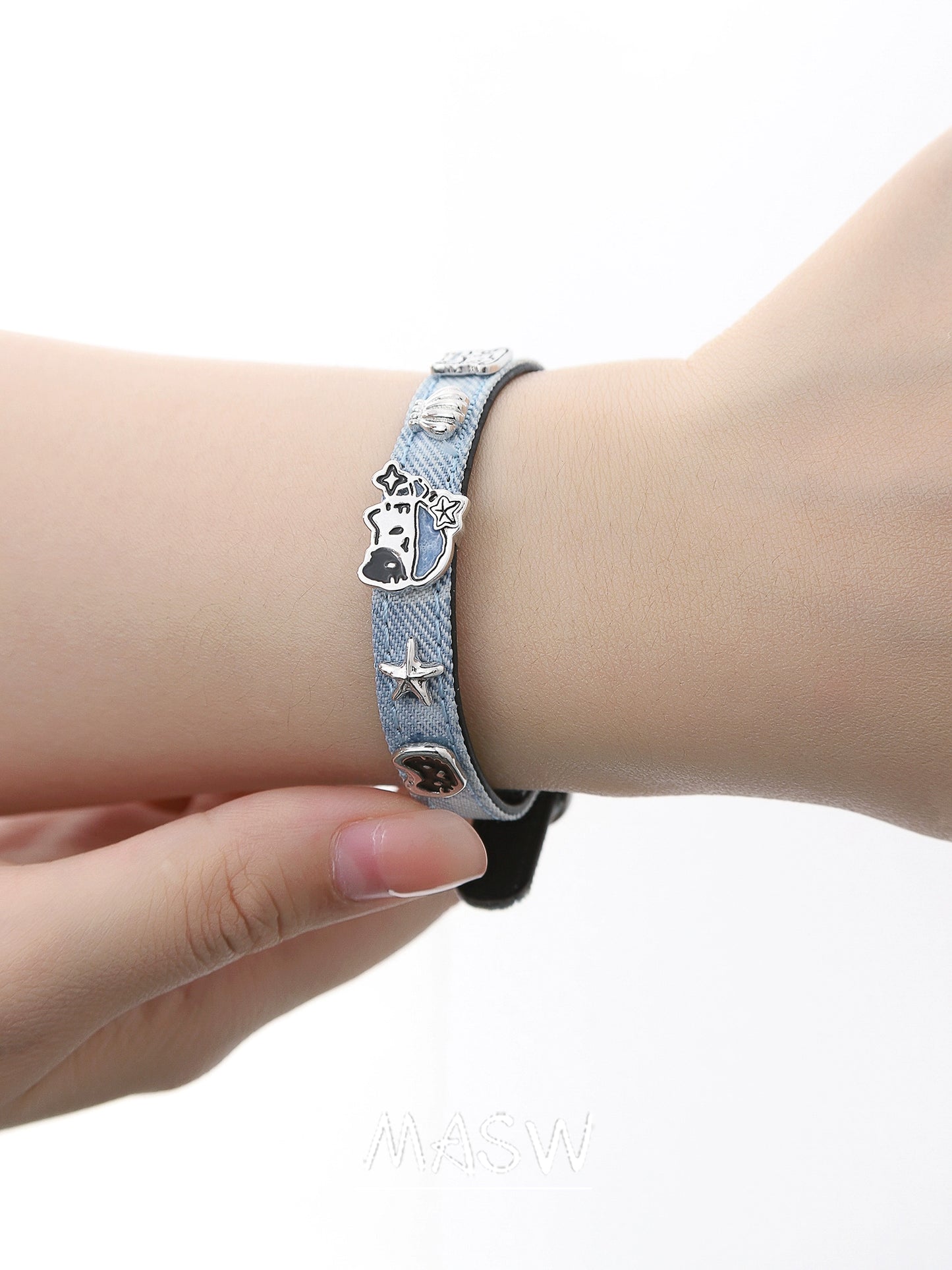 Whimsical Cat Shell Bracelet