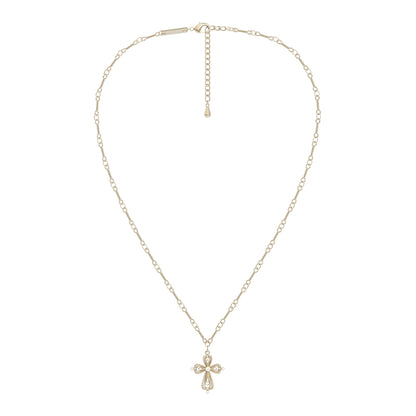 "Lace Shimmer" Cross Necklace