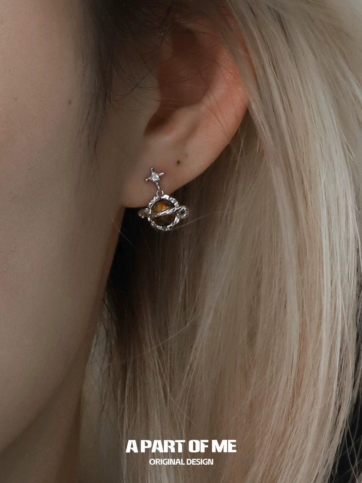 Tiger Eye Saturn Earrings