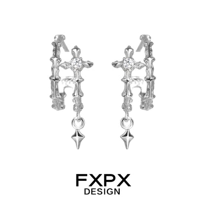 Geometry Frozen Silver Earrings