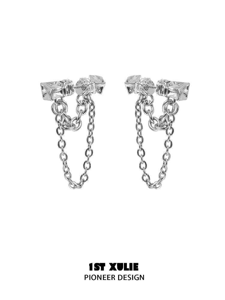 Y2K Sci-Fi Chain Stacking Earrings