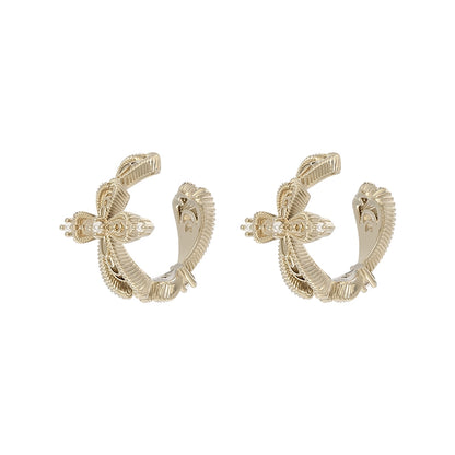 Elegant Lace Shimmer Cross Earrings