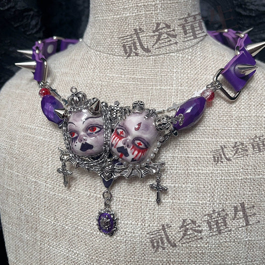 Choker-Ersan Tongsheng original niche personality design dark subculture punk style y2k dark babes choker chain