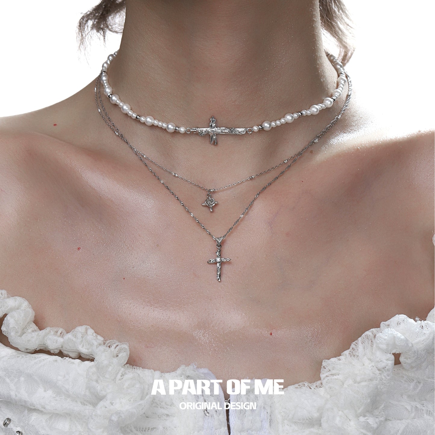 Pearl Angel Rose Necklace