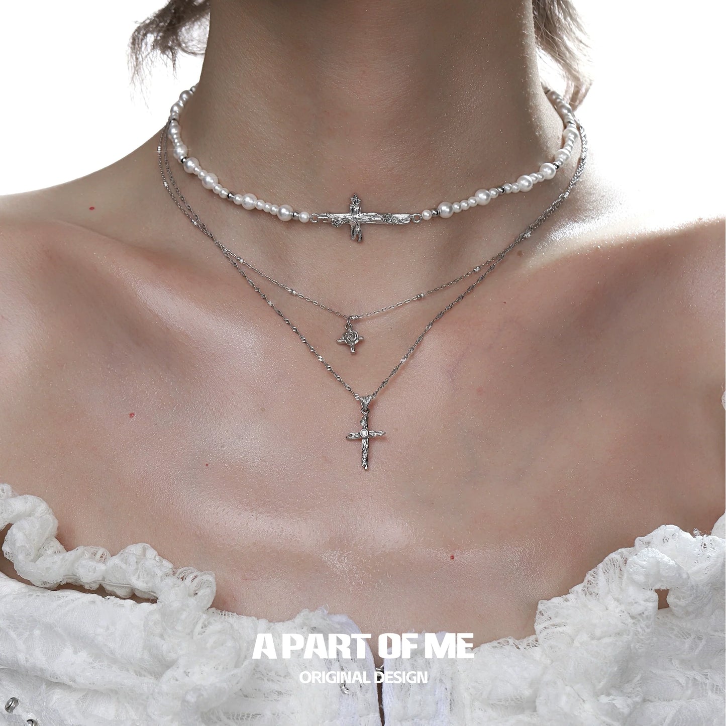 Pearl Angel Rose Necklace