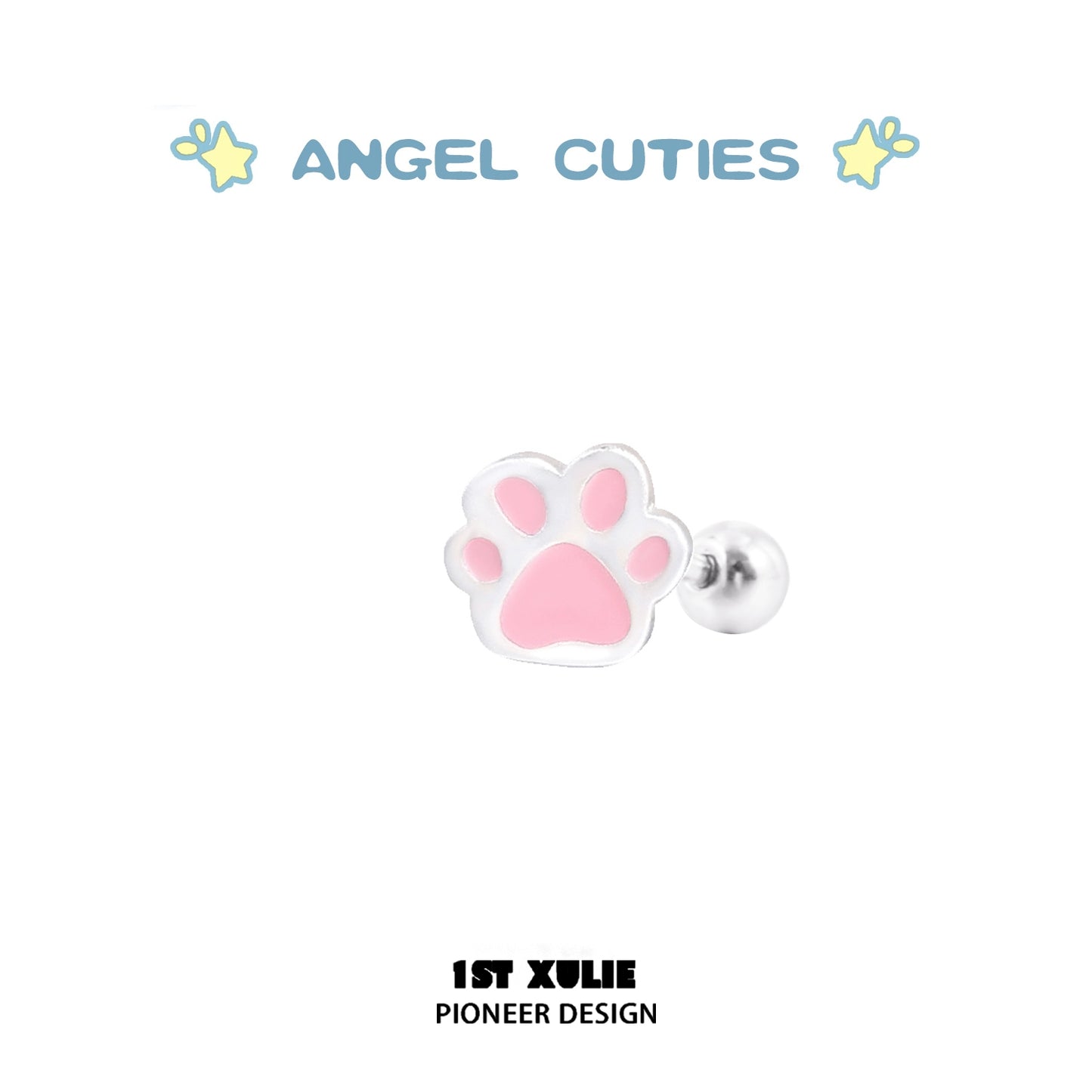 Angel Cat Paw Prints Earrings