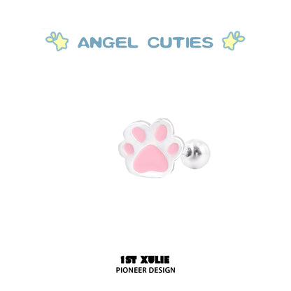 Angel Cat Paw Prints Earrings