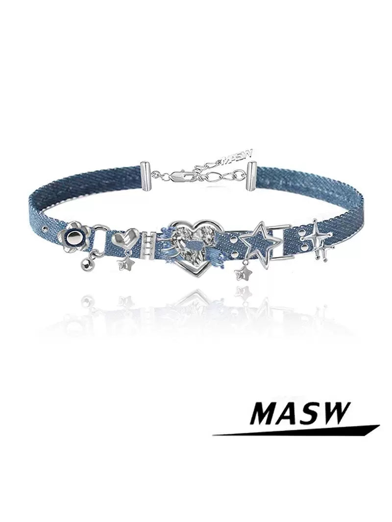 Y2K Cool Denim Choker