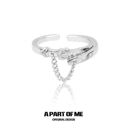Edgy Belt Buckle Diamond Ring