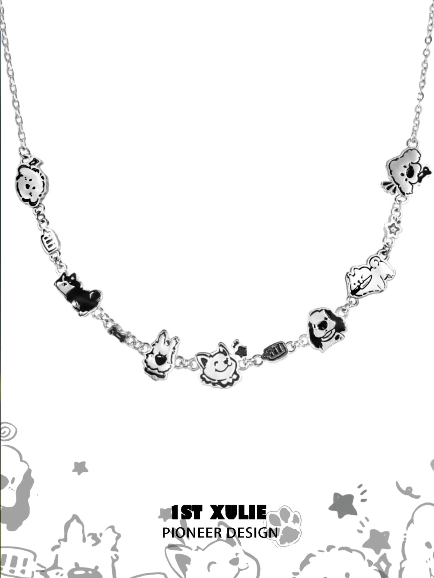 Punk Happy Puppy Clavicle Necklace