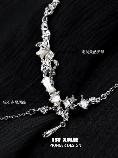 Moonlight Fragment Silver Necklace