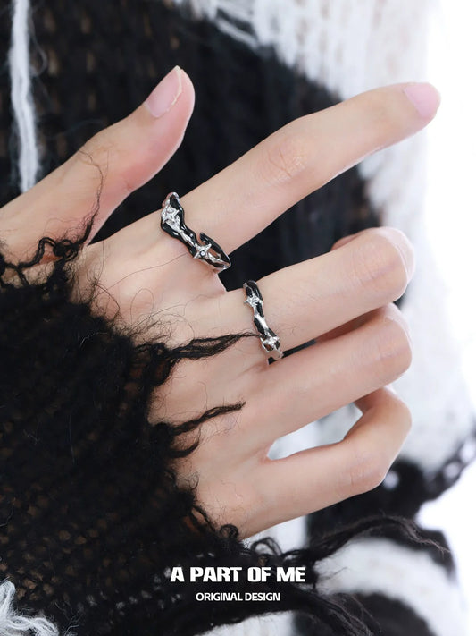Black Galaxy Couple Rings